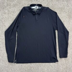 Rhone Mens Long Sleeve Polo Shirt Black Size L/G Golf Casual Athletic